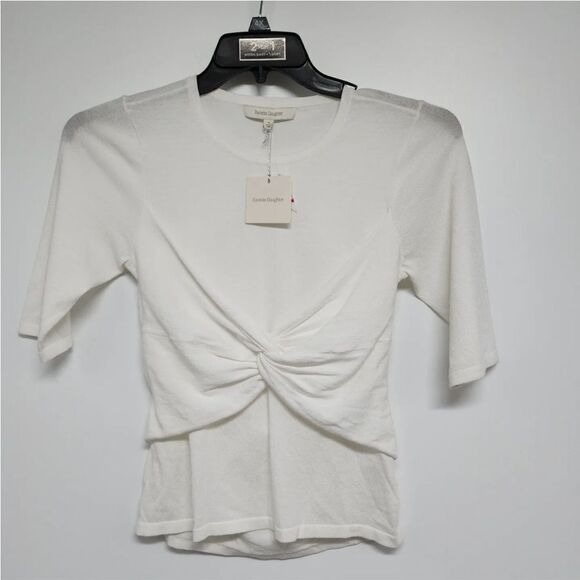 Favorite Daughter Women's White Twist Front Cutout Top Size Small NWT - Picture 4 of 6